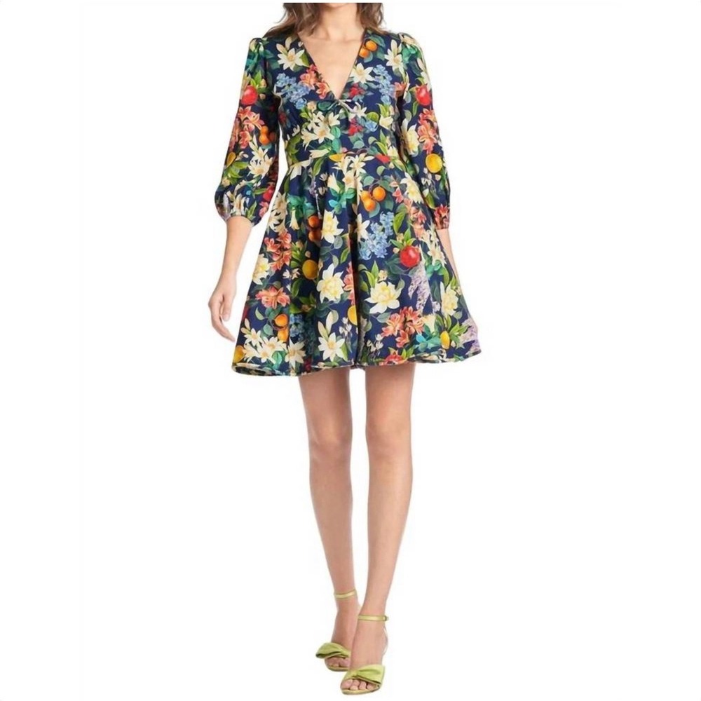 NWT Sachin & Babi Dolce Mini Dress 8 Alto Giardino Fruit Floral Cotton cocktail